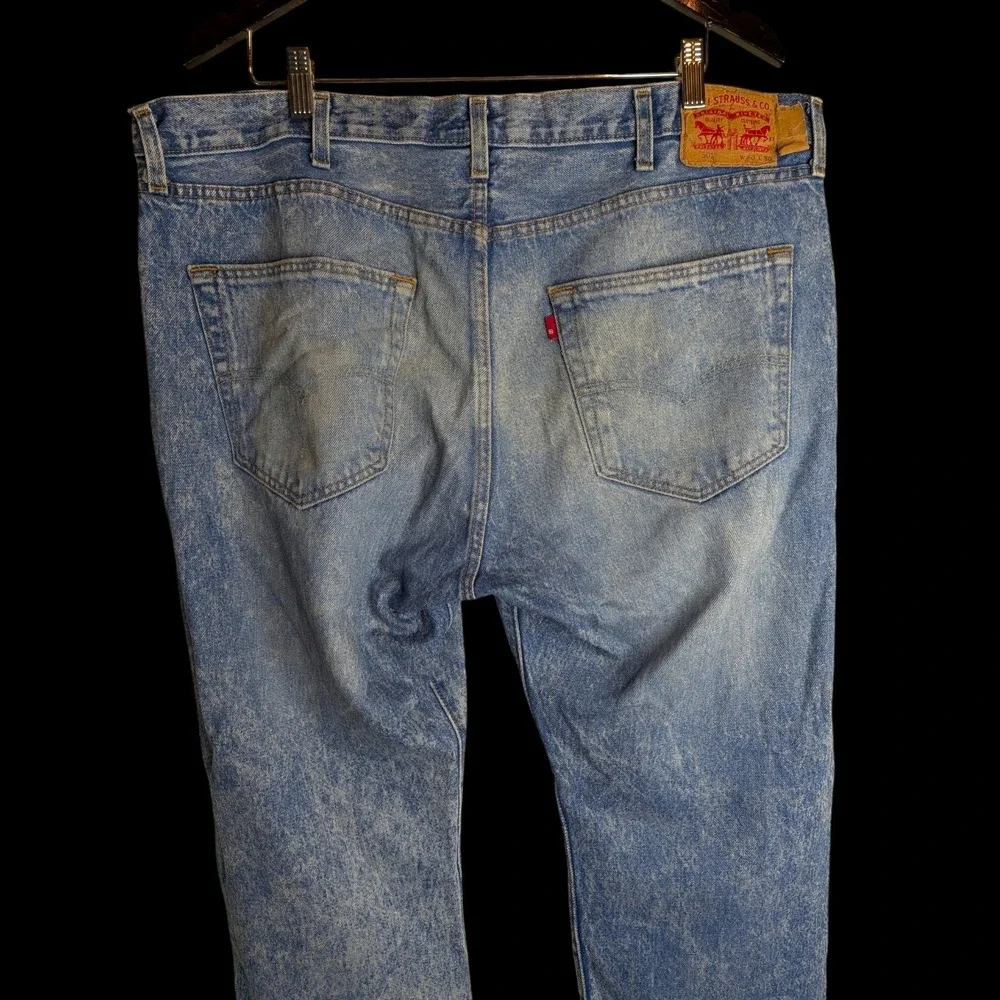 Levis 501 Button Fly Acid Wash Jeans 40X30 Mens Original Fit Straight Denim Jean